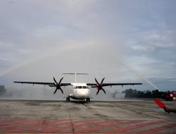Resmi Penerbangan Perdana Pekanbaru-Rengat Diluncurkan di Bandara SSK II
